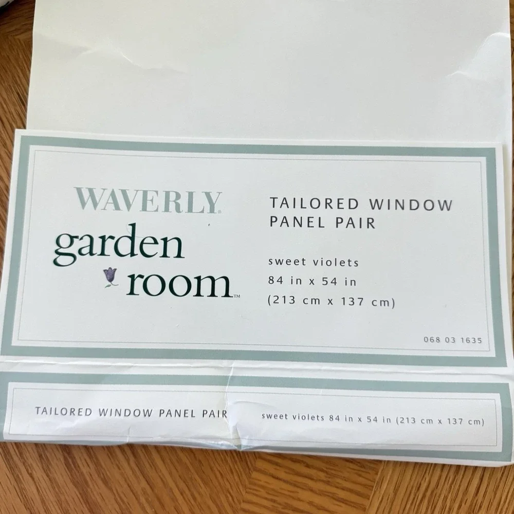 Vtg Waverly Garden Room Drapes Sweet Violets Tailored Window Curtains Pair 84x54